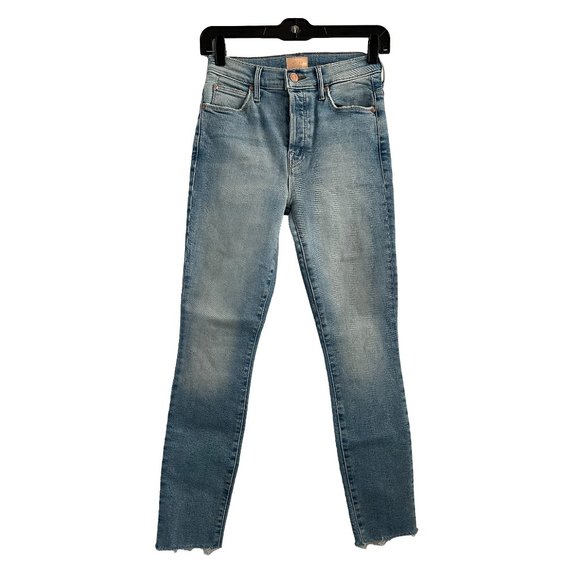 MOTHER The Stunner Ankle Fray in California Cruiser Light Wash Raw Hem Jeans - Picture 3 of 7
